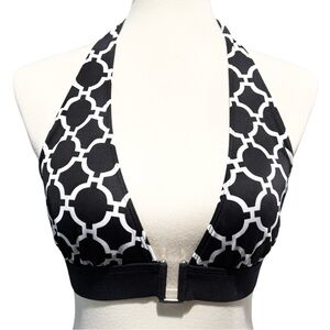 La Blanca Black & White Swimwear Top - Bikini Top, Size 12, Tie Back